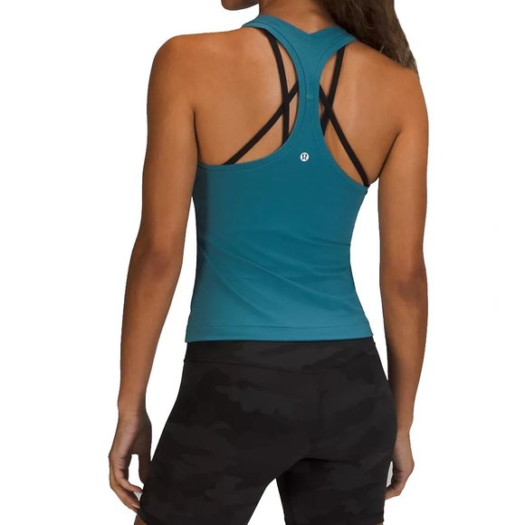 Lululemon Women's Capture Blue Cool Racerback Short Tank Top Nulu - Picture 2 of 6